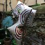 Fabric cushions - Decorative cushions "Spiral"with hand-felted design in merino wool and silk on linen fabric. - ELENA KIHLMAN