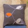 Fabric cushions - Decorative cushion “Risti” with hand-felted design in merino wool and silk on linen canvas. - ELENA KIHLMAN