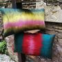 Fabric cushions - Decorative cushion with hand-felted design in merino wool and silk on linen fabric. - ELENA KIHLMAN