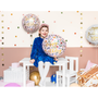 Objets design - Ballon en aluminium Happy Birthday, 35cm, rose clair - PARTYDECO