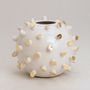 Ceramic - Round vase with golden lipsticks - CERAMICA ND DOLFI