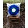 Fabric cushions - Decorative cushion with hand-felted design in merino wool and silk on linen fabric. - ELENA KIHLMAN