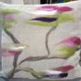 Fabric cushions - Decorative cushion "Reflessi"with hand-felted design in merino wool and silk on linen fabric. - ELENA KIHLMAN