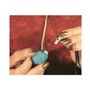 Jewelry -  Necklace Perfume Diffuser Tagua Prisma – Turquoise – cm 4 x 3 - Aluminum Spherical Head. Accessories included.  - ABSOLU AROMATICS