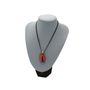 Jewelry -  Necklace Perfume Diffuser Tagua Prisma – Red – cm 4 x 3 - Aluminum Spherical Head. Accessories included. - ABSOLU AROMATICS