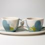 Unique pieces - FULL COLOR in grey, set of espresso cups and plate - MPR STUDIO