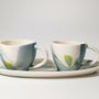 Unique pieces - FULL COLOR in grey, set of espresso cups and plate - MPR STUDIO