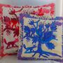 Fabric cushions - Tree of Life cushion ivory / ruby - BACIO DEL MARINAIO