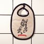 Children's mealtime - Baby bib Rock'n'Roll YOUNG AND REBEL - hand printed - WE LOVE ROCK