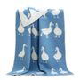 Plaids - Couverture en laine de canard - Disponible en bleu et vert - 130 x 180 cm - J.J. TEXTILE LTD