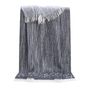 Throw blankets - Soft Black Pure Wool Throw Wood Bark Design - 130 x 190 cm - J.J. TEXTILE LTD