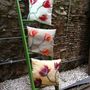 Fabric cushions - Decorative cushion "Cherry blossom"with hand-felted design in merino wool and silk on linen fabric. - ELENA KIHLMAN