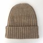 Hats - cashmere beanie, ribbed beanie, lapel beanie, cashmere knitted hat - COCOON PARIS