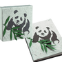 Papeterie bureau - Set bloc notes et carnet Panda en bouse d'éléphant - RUE RANGOLI