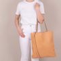 Bags and totes - Leather Tote Bag - Natural - Adjustable and removable strap - MLS-MARIELAURENCESTEVIGNY