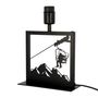 Lampes à poser - Lampe à poser cadre noir télésiège de montagne - CRÉATIONS LÉONIE'S FRANCE