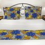 Bed linens -  Deco Set - Pillowcases & Bed Runner - Original Collection - BLUE FLOWER - HÙMA HOME PARIS