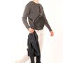 Pochettes - Zip Maxi Cut black leather - Pochette en cuir noir et bandoulière amovible et ajustable - MLS-MARIELAURENCESTEVIGNY
