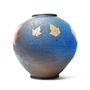 Céramique - Vase de grès engobé à décor de feuilles d'érable - CÉRAMIQUE HELENE RAYMOND