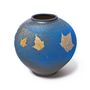 Ceramic - Engobed sandstone vase with maple leaf decoration - CÉRAMIQUE HELENE RAYMOND