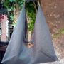 Bags and totes - Handmade origami Makubo shoulder bag handbag in linen and cork - ELENA KIHLMAN