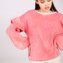 Apparel - Women's sweater has fringe with a colorful cashmere from Mongolia - AZZA DESIGN STUDIO ORGANIC CASHMERE MONGOLIE