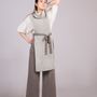 Apparel - Vest with belt in cashmere, Мongolia  - AZZA DESIGN STUDIO ORGANIC CASHMERE MONGOLIE