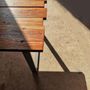 Tables Salle à Manger - Table avec plateau en bois récupéré avec base en acier O - LIVING MEDITERANEO