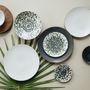 Everyday plates - Round Dinner Plate White Cotton on Black Ceramic - REVOL
