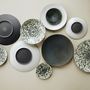 Everyday plates - Rainforest Green Metallic Coupe Plate in Black Ceramic - REVOL