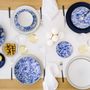 Everyday plates - Ocean Vibes Blue Round Dessert Plate in Black Ceramic - REVOL