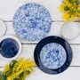 Assiettes au quotidien - Assiette dessert ronde Bleu Ocean Vibes sur céramique noire - REVOL