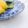 Platter and bowls - Coupe plate / salad bowl in Blue Ocean Vibes on blakc ceramic - REVOL