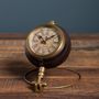 Clocks - Round clock with leather and brass - CHEHOMA