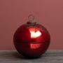 Christmas garlands and baubles - Red Christmas Ball Containing a Candle - CHEHOMA