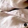 Table linen - HANDMADE EMBROIDERED TABLECLOTHS IN WASHED LINEN (“WASHED STONE”) - MAISON GALA