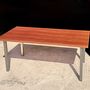 Dining Tables - Table with mahogany top and base in steel Π - LIVING MEDITERANEO