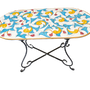 Tables de jardin - Magnifique table Vietri ovale en grès peint à la main avec pied en fer - CERASELLA CERAMICHE
