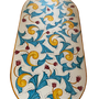 Tables de jardin - Magnifique table Vietri ovale en grès peint à la main avec pied en fer - CERASELLA CERAMICHE