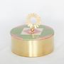 Storage boxes - Tiled Brass Box With A Sun Handle - ASMA'S CRAFTS