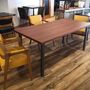 Dining Tables - Table with mahogany top and base in steel Π - LIVING MEDITERANEO