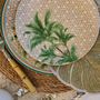 Kitchen utensils - Hazeran Palm Patterned 20 Cm Porcelain Plate - VITELLI DESIGN STUDIO