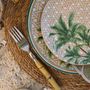 Kitchen utensils - Hazeran Palm Patterned 20 Cm Porcelain Plate - VITELLI DESIGN STUDIO