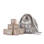 Toys - Alphabet Blocks - Ten wooden alphabet blocks in a cotton linen sack - OOH NOO