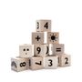 Jouets enfants - Maths Blocks - Dix blocs en bois sur le thème des mathématiques avec emojis dans un sac en lin de coton - OOH NOO