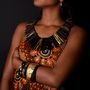 Jewelry - raw ebony necklace 24 carat gold leaf - BÉ DOGON ART
