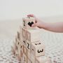 Toys - Math Blocks  - Ten wooden math-themed blocks with emojis in a cotton linen sack - OOH NOO