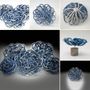 Pièces uniques - Fleur Porcelaine Blanche et Bleue - GUENAELLE GRASSI
