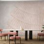 Fresques décoratives - Pink fan vertical plissé | Papier Peint Artisanal - AFFRESCHI & AFFRESCHI