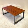 Coffee tables - Coffee table Industrial type  with walnut top - LIVING MEDITERANEO